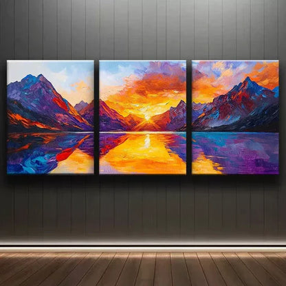 3pcs Featuring A Stunning Mountain Scene Wall Art Set Canvas Unframed - High Quality Print 100% Australian Made Wall Canvas