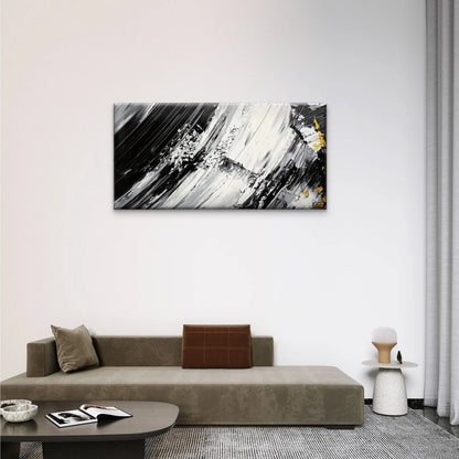 Black And White Paintings Wall Art Canvas Office Home Room Framed 120x60cm