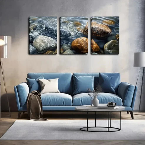 3pcs Art Deco Coastal Canvas Wall Art Set Wall Art Canvas Unframed - High Quality Print 100% Australian Made Wall Canvas - Bella Home Decor