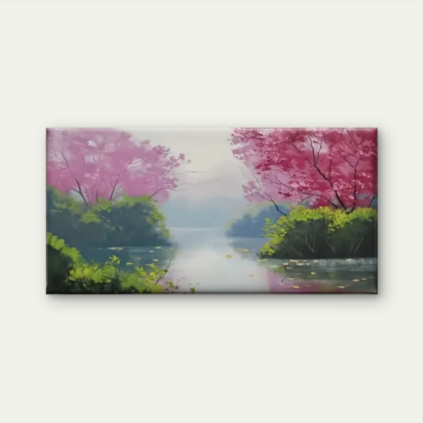 Trees Flowers Lake Forest Wall Art Canvas Office Home Room Framed 120x60cm