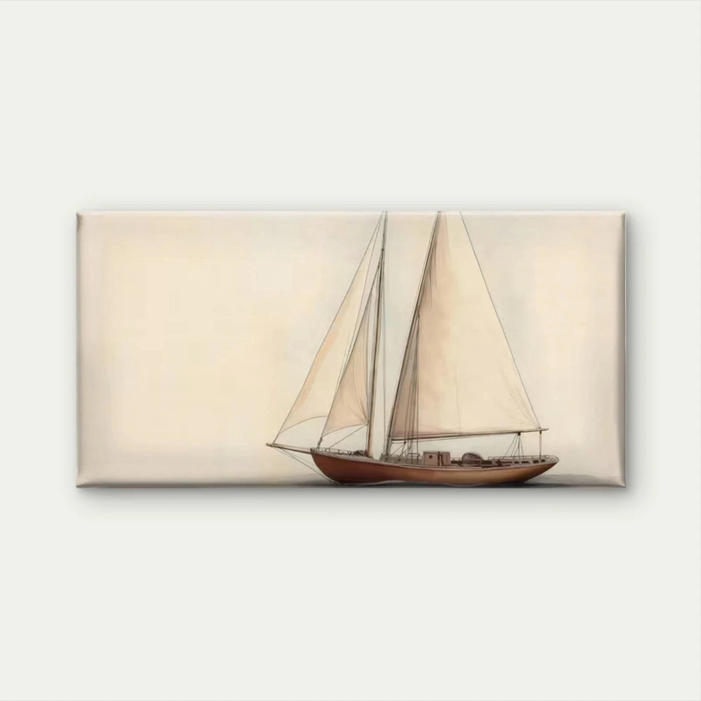 Nautical Theme Vintage Sailboat Wall Art Canvas Office Home Room Framed 120x60cm