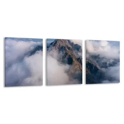 3pcs Vibrant Colors, Serene Cloudy Sky & Peaks  Wall Art Set Canvas Framed 50x70cm - High Quality Print 100% Australian Made Wall Canvas Ready to Hang