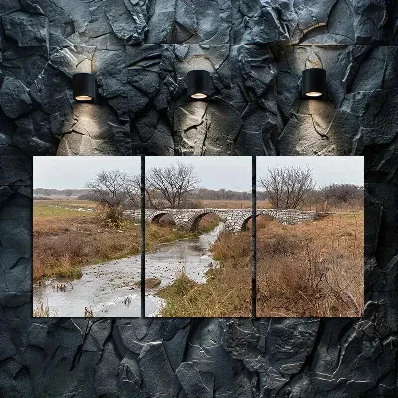 3pcs Charming Autumn Countryside Metal Print Ready to Hang Art - Bella Home Decor