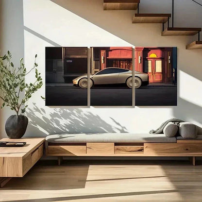 3pcs Modern Electric Sports Car Decor Wall Art Canvas Unframed - High Quality Print 100% Australian Made Wall Canvas