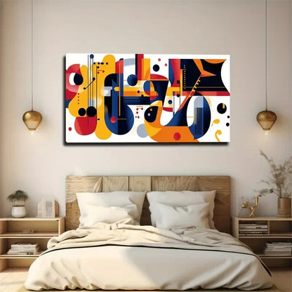 Geometric Shapes Colors Modern Wall Art Canvas Office Home Room Framed 120x60cm