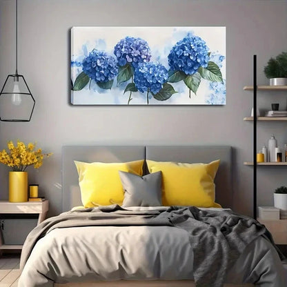 Abstract Watercolor Blue Wall Art Canvas Office Home Room Framed 120x60cm