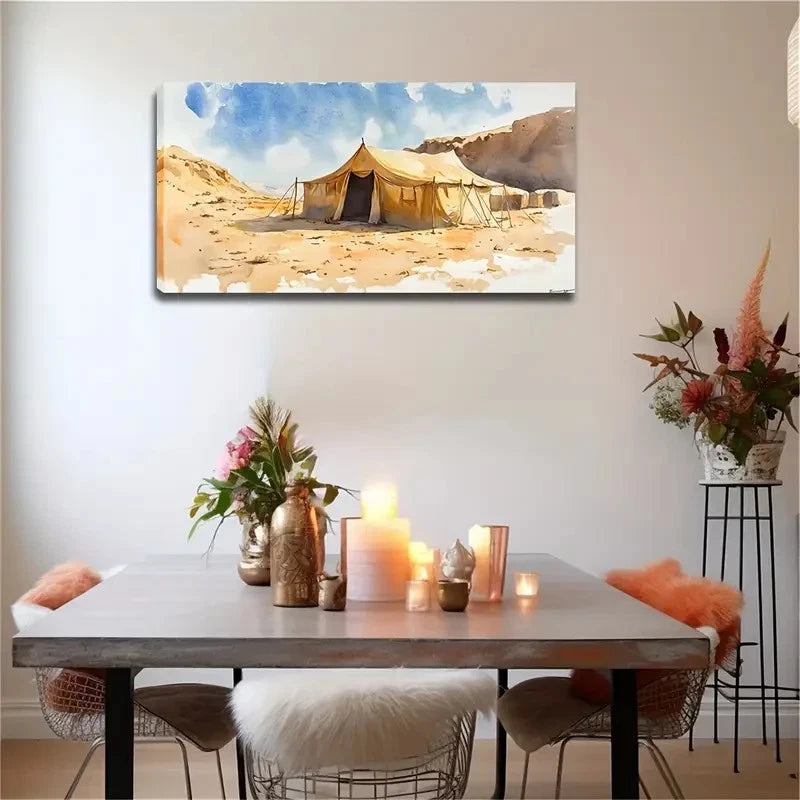 Realistic Watercolor Desert Wall Art Canvas Office Home Room Framed 120x60cm