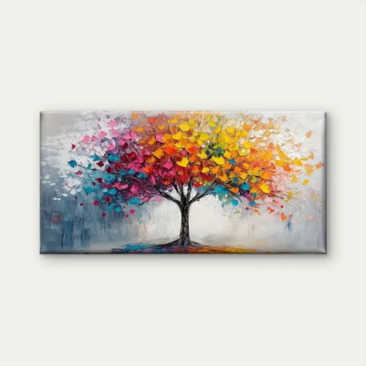 Abstract Painting Tree Colorful Wall Art Canvas Office Home Room Framed 120x60cm