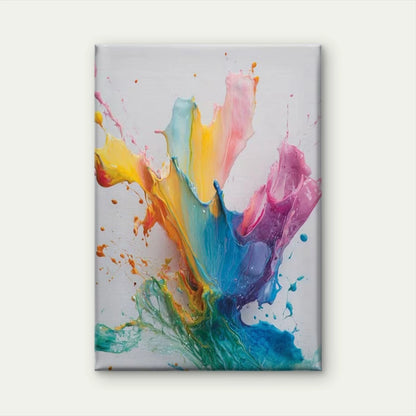 Multicolor Abstract Ink Splatter 60x90cm Metal Print Ready to Hang