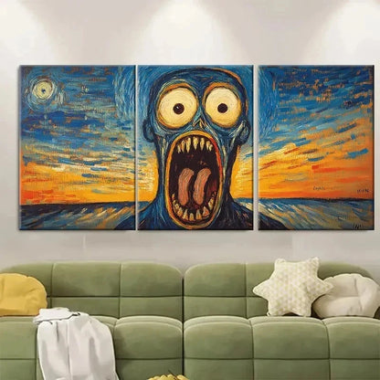 3pcs Edvard Munch The Scream EI  Wall Art Set Canvas Framed 50x70cm - High Quality Print 100% Australian Made Wall Canvas Ready to Hang - Bella Home Decor
