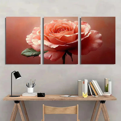 3pcs Featuring a Rose Design Decor Metal Print Ready to Hang Art - Bella Home Decor