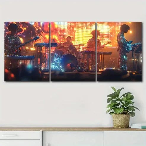 3pcs Music Colorful Singer Light Rock Perfect Wall Art Canvas Unframed - High Quality Print 100% Australian Made Wall Canvas