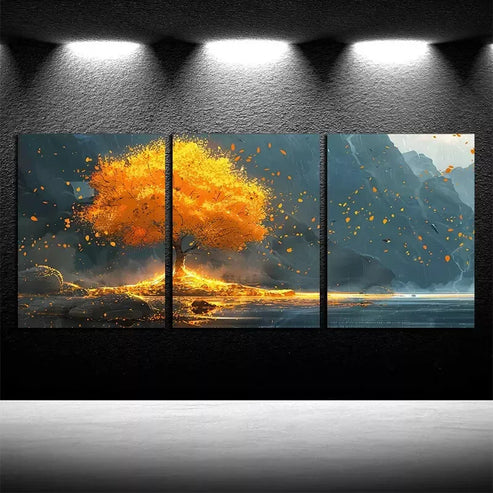 3pcs Beautiful Autumn & Mountain Wall Art Canvas Unframed - High Quality Print 100% Australian Made Wall Canvas - Bella Home Decor