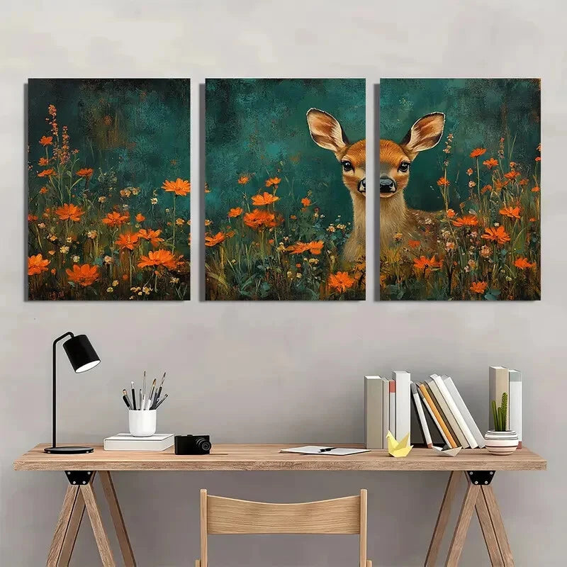 3pcs "The Meadow" by Lisa F, French Metal Print Ready to Hang Art - Bella Home Decor