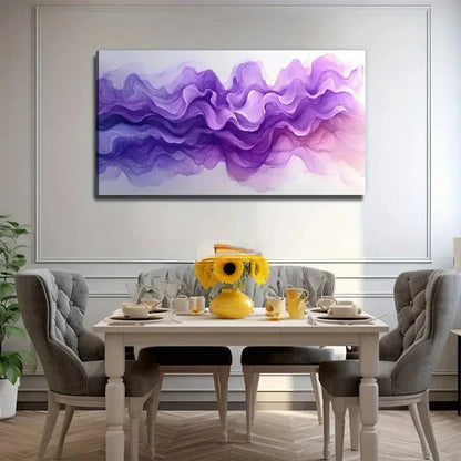 Purple Soft Lines Perfect Wall Art Canvas Office Home Room Framed 120x60cm
