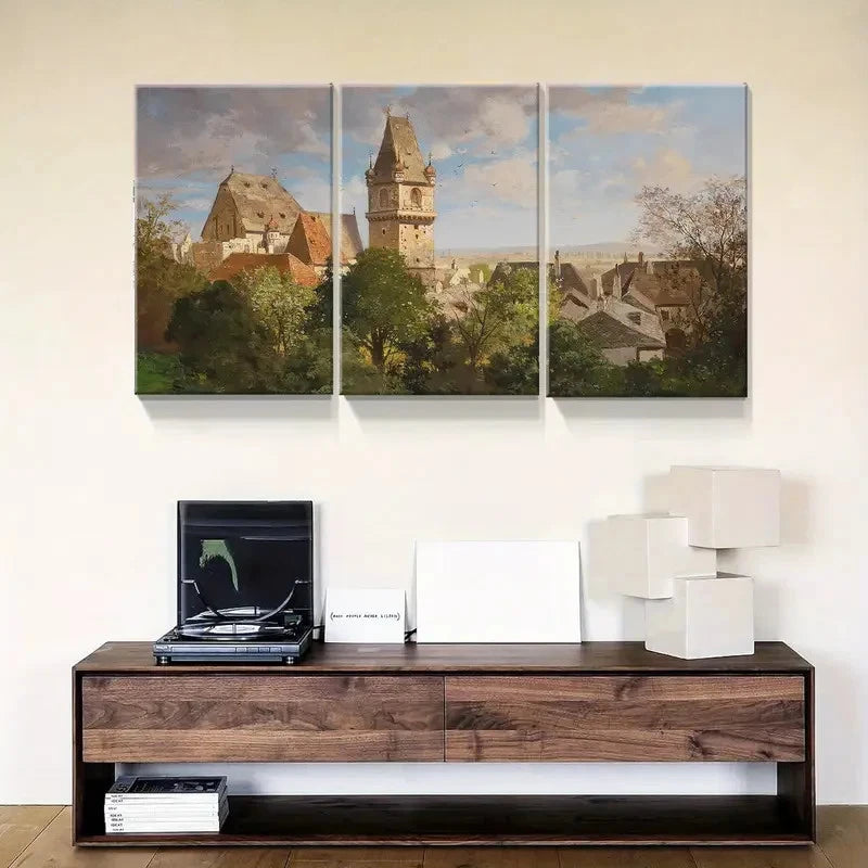 3pcs European Vintage Architecture Scenery Metal Print Ready to Hang Art - Bella Home Decor