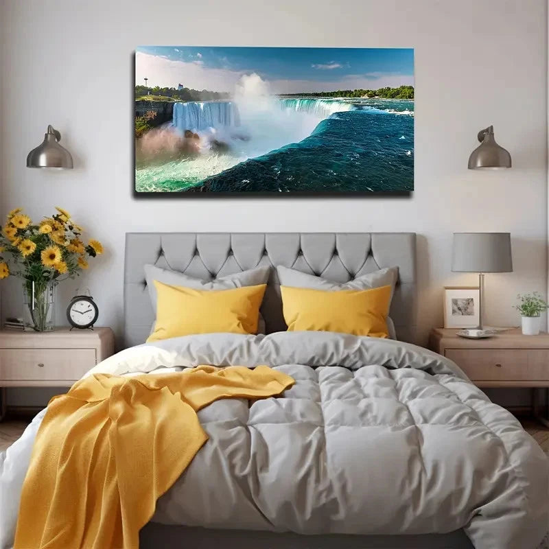 Greenery & Blue Sky Wall Art Canvas Office Home Room Framed 120x60cm