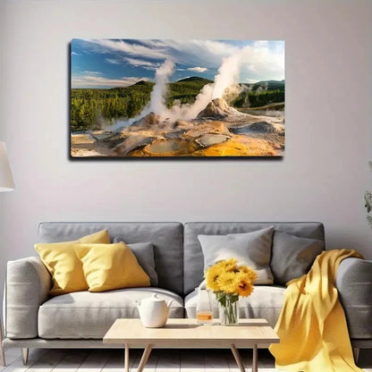 Colorful Geothermal Lake Wall Art Canvas Office Home Room Framed 120x60cm