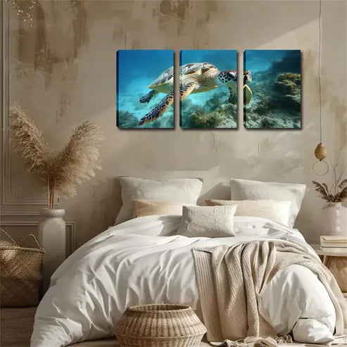3pcs Magical Creatures, Turtles, Hot Items Wall Art Canvas Unframed - High Quality Print 100% Australian Made Wall Canvas - Bella Home Decor