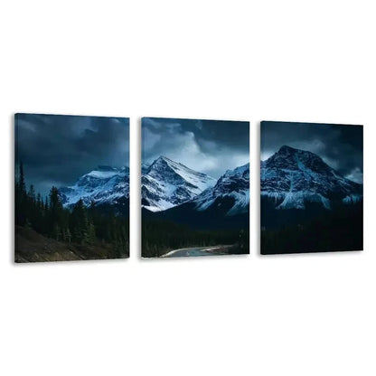 3pcs Mount Everest Winter Mountain Landscape   Wall Art Set Canvas Framed 50x70cm - High Quality Print 100% Australian Made Wall Canvas Ready to Hang - Bella Home Decor