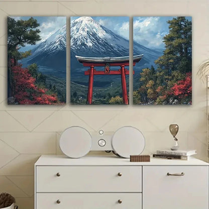 3pcs Tokyo City Red Theme Wall Art Set Canvas Framed 50x70cm - High Quality Print 100% Australian Made Wall Canvas Ready to Hang