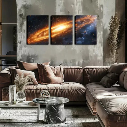 3pcs Stunning Artwork, Huge Galaxies Wall Art Canvas Unframed - High Quality Print 100% Australian Made Wall Canvas