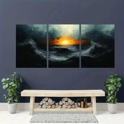 3pcs Black and White Minimalist Abstract Metal Print Ready to Hang Art