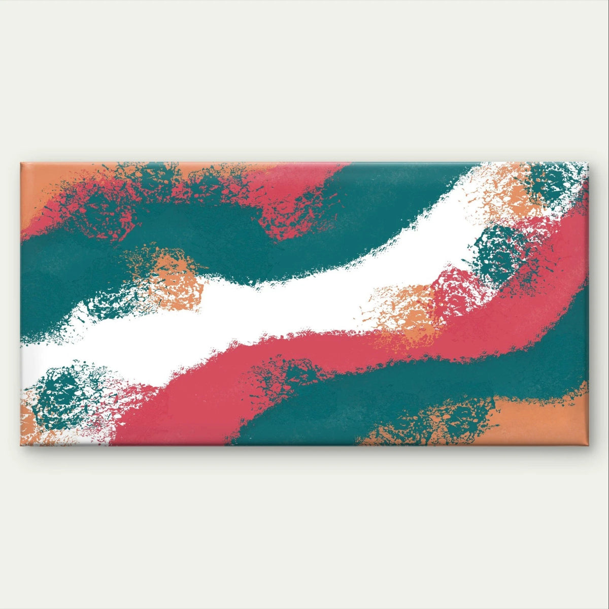 Modern Abstract Textured Colour Block Waves Wall Art Canvas Office Home Framed 120x60cm