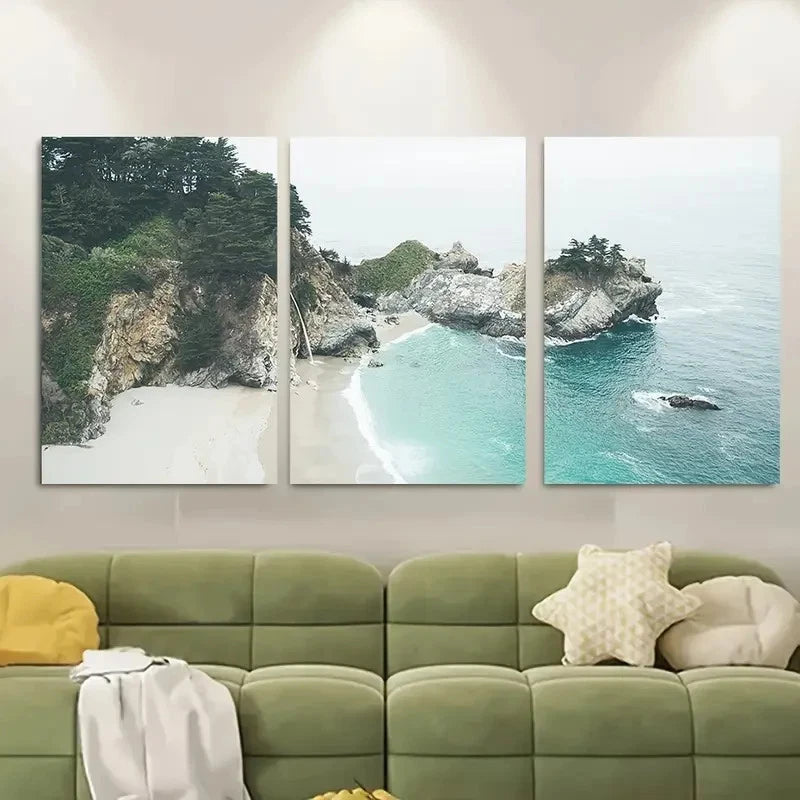 3pcs Tropical Beach Metal Print Ready to Hang Art