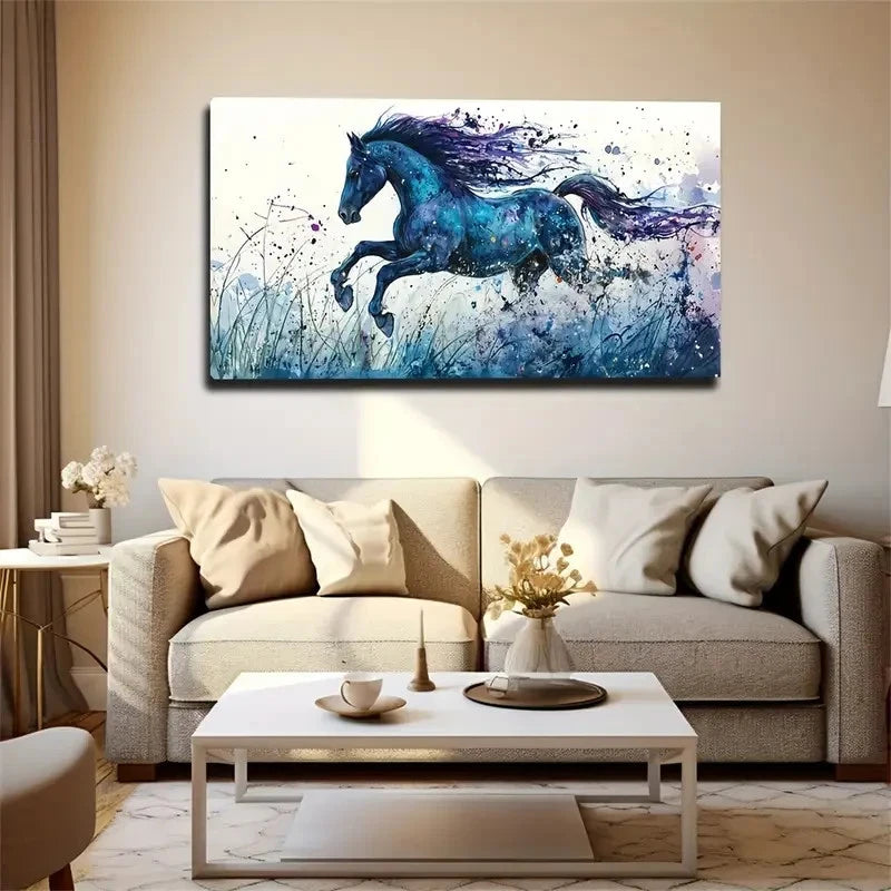 Mane Blowing In The Wind Vivid Wall Art Canvas Office Home Room Framed 120x60cm