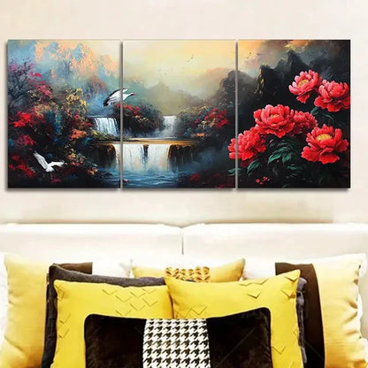 3pcs Chinese landscape Wall Art Set Canvas Unframed - High Quality Print 100% Australian Made Wall Canvas - Bella Home Decor