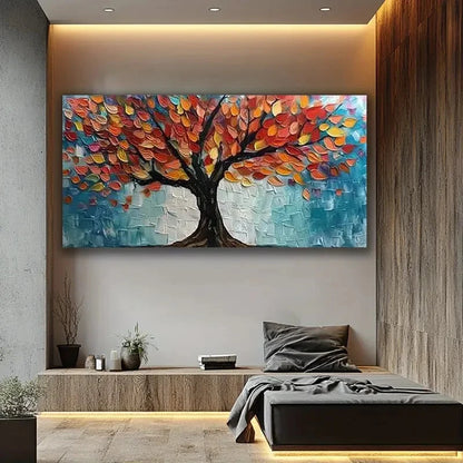 Abstract Colorful Tree Wall Art canvas office home room framed 120x60cm