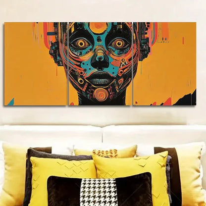3pcs Cyborg-Inspired   Wall Art Set Canvas Unframed - High Quality Print 100% Australian Made Wall Canvas - Bella Home Decor