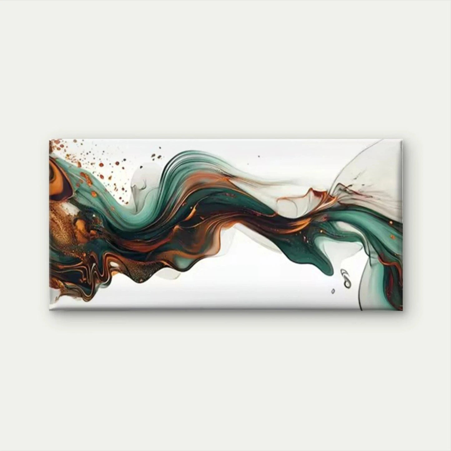 Abstract Fluid Art Earthy Tones Wall Art Canvas Office Home Room Framed 120x60cm