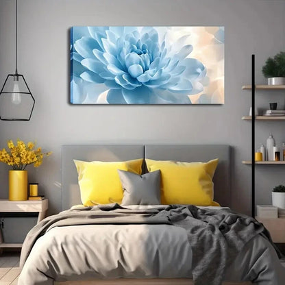 Blue Flower With Rich Petal Wall Art Canvas Office Home Room Framed 120x60cm. - Bella Home Decor