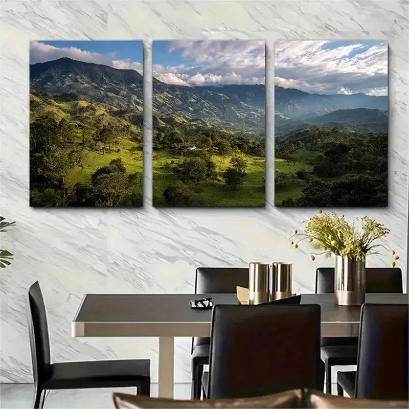 3pcs Colombia Travel Nature Perfect Wall Art Set Canvas Framed 50x70cm - High Quality Print 100% Australian Made Wall Canvas Ready to Hang - Bella Home Decor