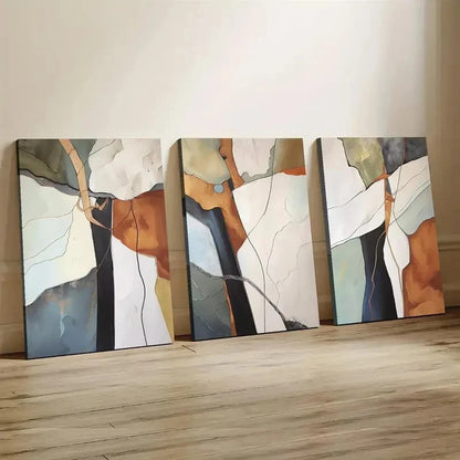 3pcs Vibrant Orange & Blue Color Palette VOBC Wall Art Canvas  Framed 60x90cm - High Quality Print 100% Australian Made Wall Canvas Ready to Hang