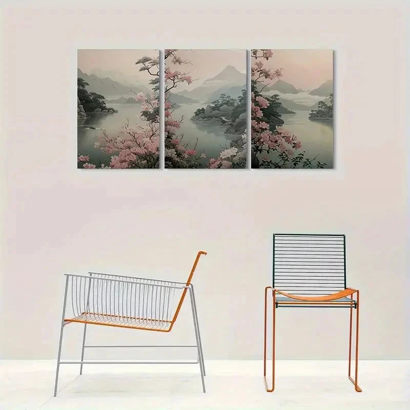 3pcs Cherry Blossom Serenity Pink Sakura Metal Print Ready to Hang Art - Bella Home Decor