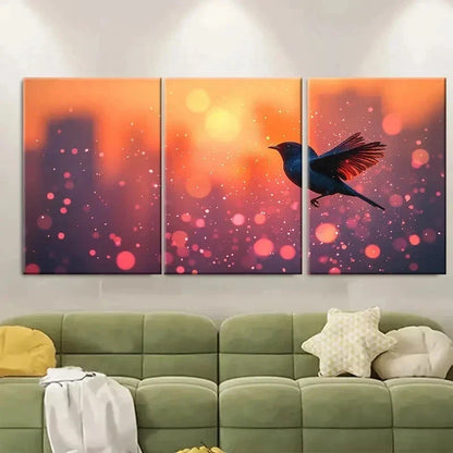 3pcs Birds Taking Flight TY   Wall Art Set Canvas Framed 40x60cm - High Quality Print 100% Australian Made Wall Canvas Ready to Hang - Bella Home Decor
