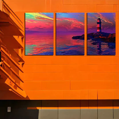 3pcs Seaside Lighthouse Art Canvas Unframed - High Quality Print 100% Australian Made Wall Canvas