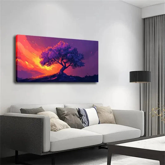 Modern Minimalist Vibrant Wall Art canvas office home room framed 120x60cm