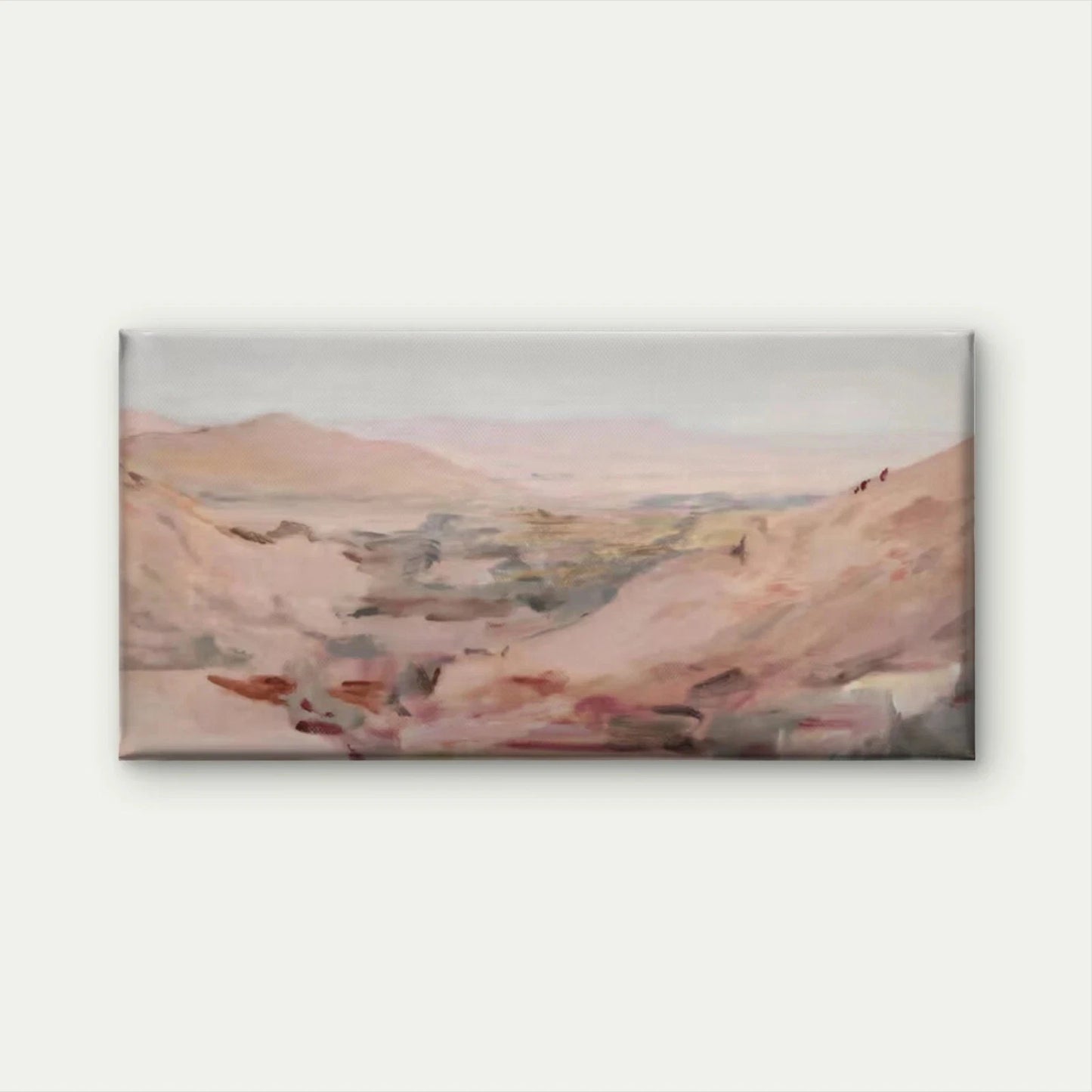 Abstract Pink Mountain Landscap Wall Art Canvas Office Home Room Framed 120x60cm