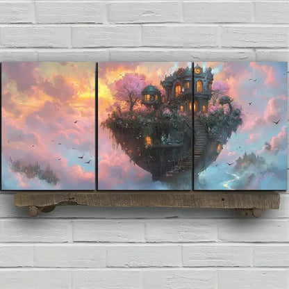 3pcs The Room on the Cup Modern Metal Print Ready to Hang Art - Bella Home Decor