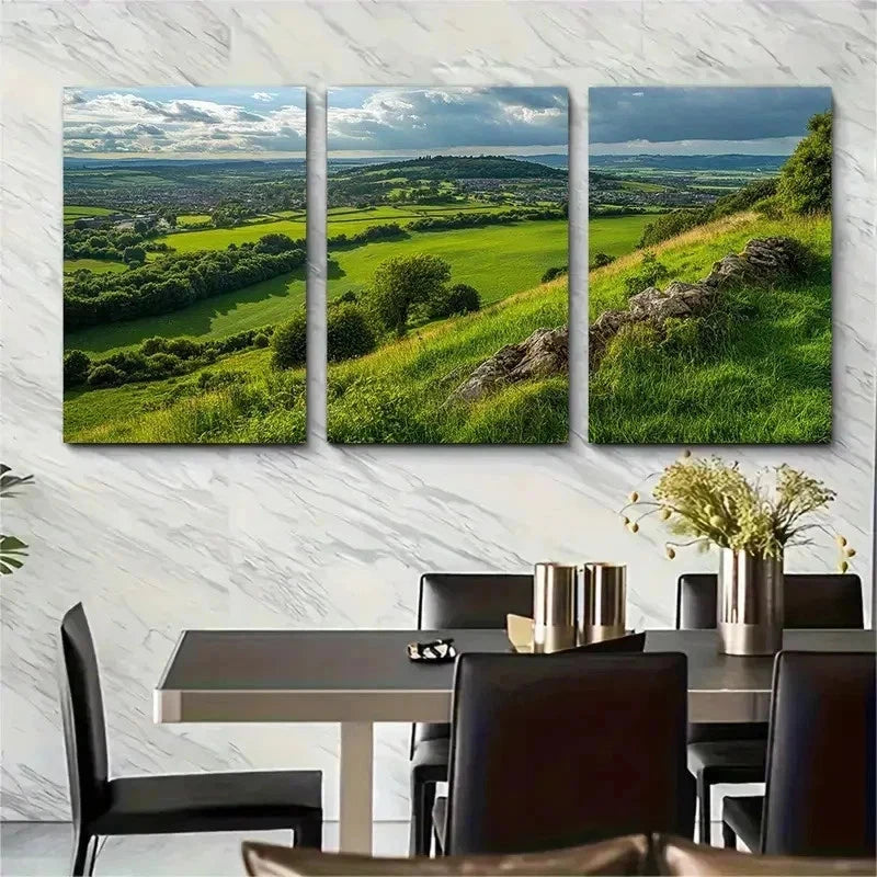 3pcs Somerset British Countryside Perfect Wall Art Set Canvas Framed 50x70cm - High Quality Print 100% Australian Made Wall Canvas Ready to Hang