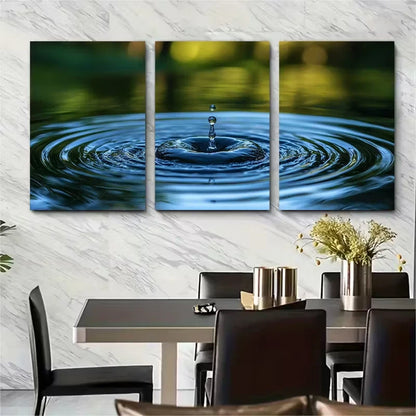 3pcs Circular Water Ripples Metal Print Ready to Hang Art - Bella Home Decor