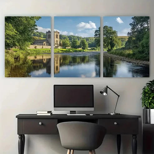 3pcs Bolton Abbey Vintage Retro – Wall Art Canvas Unframed – High Quality Print 100% Australian Made Wall Canvas - Bella Home Decor