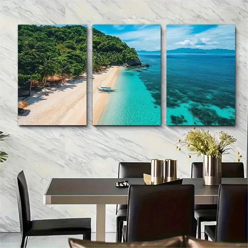 3pcs Philippines Poster Filipino Travel Perfect Wall Art Set Canvas Framed 50x70cm - High Quality Print 100% Australian Made Wall Canvas Ready to Hang