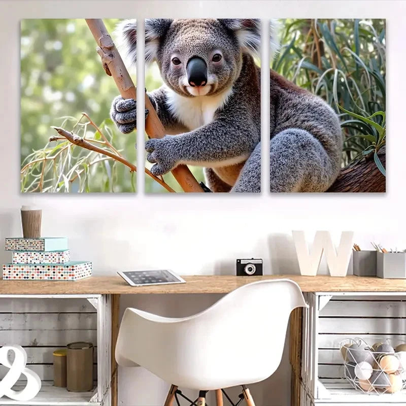 3pcs Cute Koala, in Australia      Wall Art Set Canvas Framed 60x90cm - High Quality Print 100% Australian Made Wall Canvas Ready to Hang - Bella Home Decor