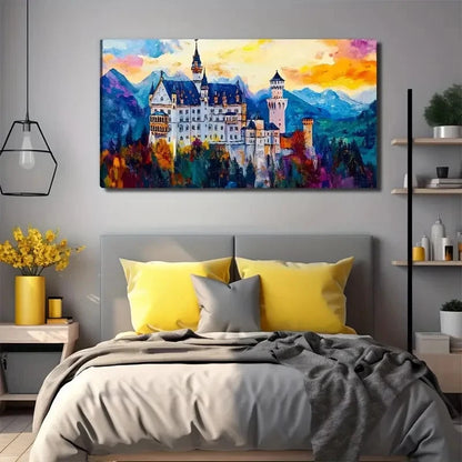 Color Castle Suitable Wall Art Canvas Office Home Room Framed 120x60cm