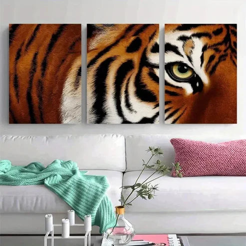 3pcs Tiger Eye Canvas Wall Art Canvas Unframed - High Quality Print 100% Australian Made Wall Canvas